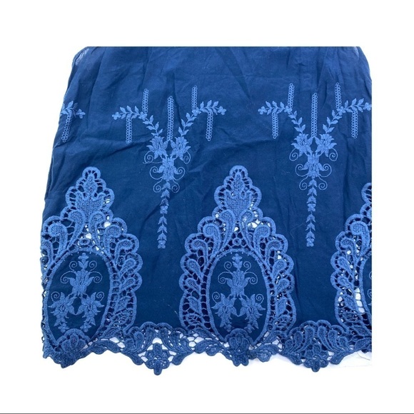 Temptation Blue Rayon Embroidered Top - Picture 7 of 9